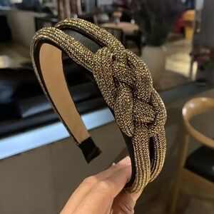 Shimmering Gold Knotted Headband